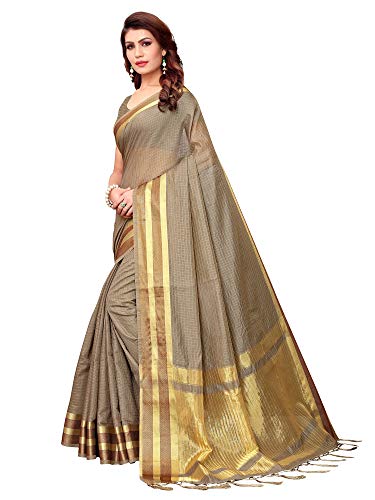 Image of AKHILAM Women's Cotton Silk Saree with Unstitched Blouse Piece (CNCX01 Parent)