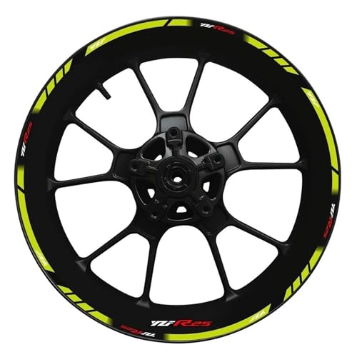 SHYYBD Motocicleta Pegatinas Rueda Juego Calcomanías Decorativas para Llantas Motocicleta 17 Pulgadas para Buje De Rueda para Y&amaha YZF R25, Calcomanías Reflectantes Y 2022 2023