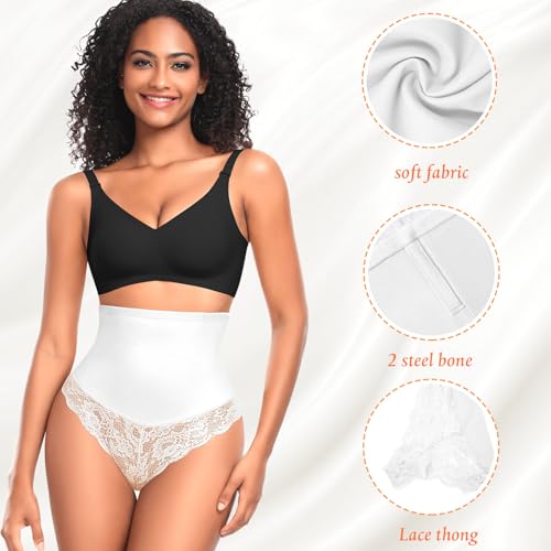 Image of Werena Thong Shapewear for Women Mid High Waisted Shaper Panties Girdle