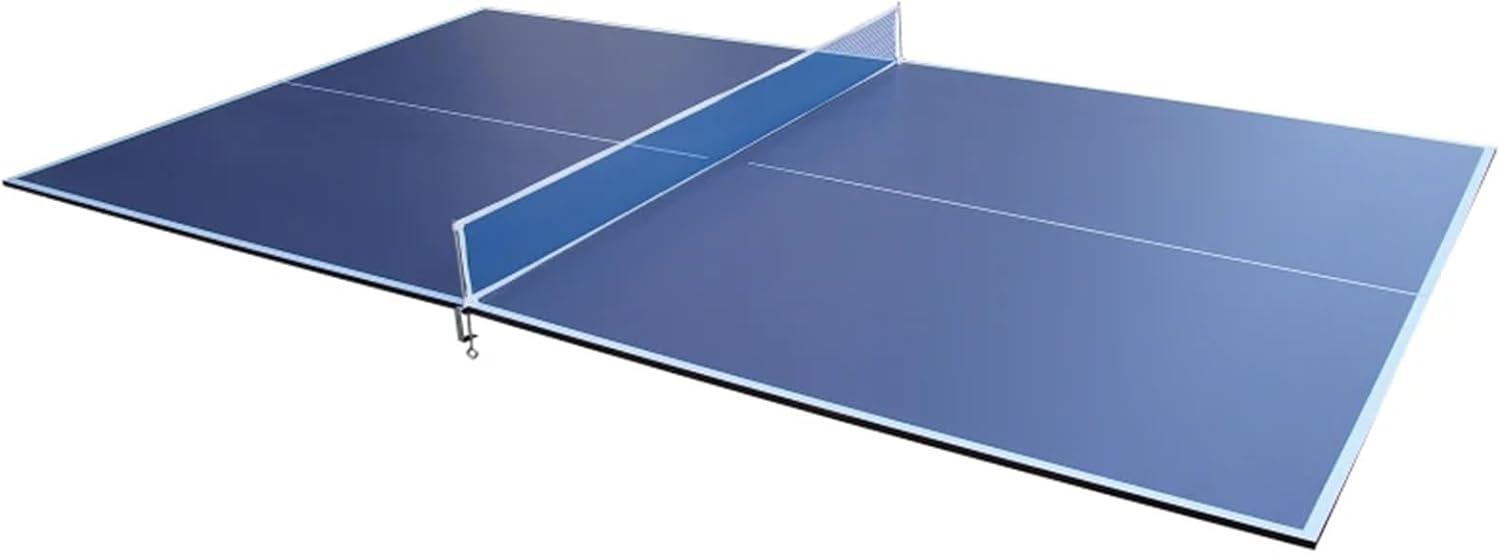 Table Tennis Table 9ft Blue Mid-Size Ping Pong Conversion Top Foldable & Portable Table Tennis for Indoor Games