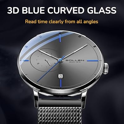 Automatic Watches for Men,Men's Automatic Watch,Original Mechanical Watch Movement,3ATM Water Resistant,Luminous Hands,Calendar and 24-Hour Display,Minimalist Self-Winding Wrist Watches for Men