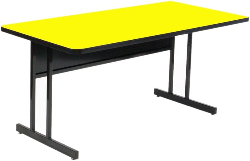 Correll 1 1/4 High Pressure Top Computer/Training Rectangular Table Yellow - 72" L x 30" W