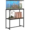 30 Gallon Fish Tank Stand, Upgraded Height Aquarium Stand Table with 2 Tiers Storage Shelf, Metal Reptile Breeder Turtle Terrarium Stand Rack for Home Office, 30″ L x 12″ W x 32.2″ H, Black