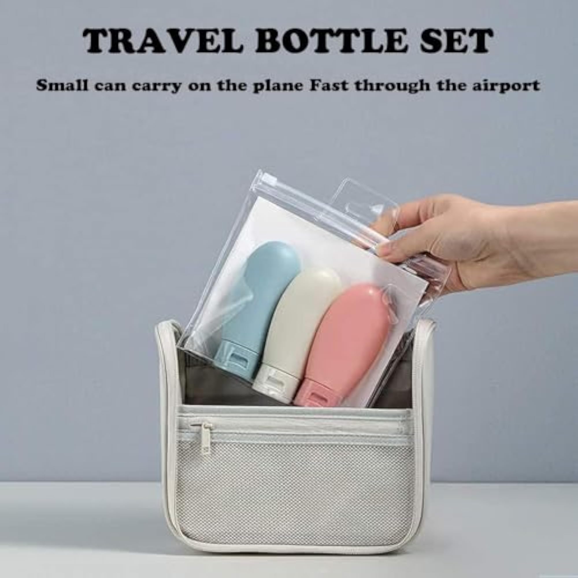 3-Piece Multicolor Travel Bottle Set, 60ml