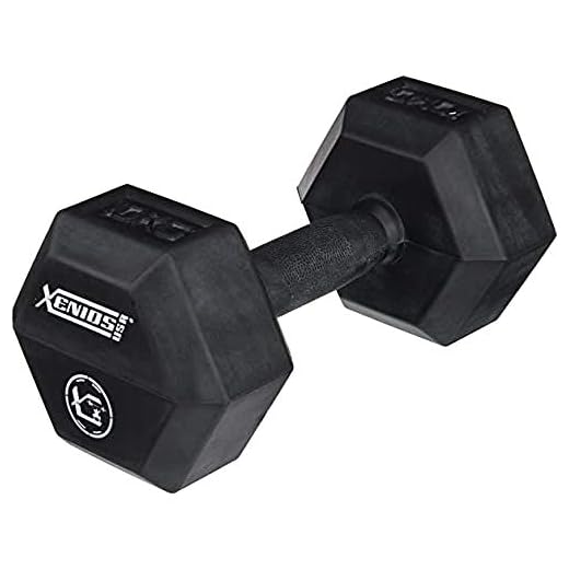 Xenios USA Hexagon gummi hantlar 10 kg svart Xsorb DB10 (set med 2)