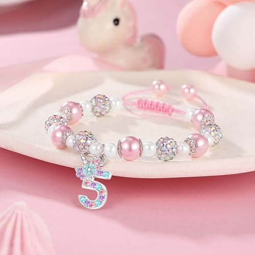 UPROMI 5 Year Old Girl Birthday Gift Ideas, Unicorn Gifts for 5 Year Old Girls 5th Birthday Decorations Bracelet by UPROMI - Image 3