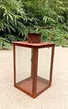 Zen Man Edelrost Windlicht Kerzenhalter Garten Laterne aus Metall Garten Weihnachten Metalllaterne Gartenlaterne Laterne Gartendeko (032114-1 : B12.7*B12.7*H20.5cm)