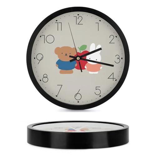 ミッフィー ホ?リス 静音 時計 壁掛け時計 掛け時計 直径 25.4cm 電池式 シンプル インテリ 雑貨 自宅 寝室 おしゃれ かわいい キャラクター グッズ