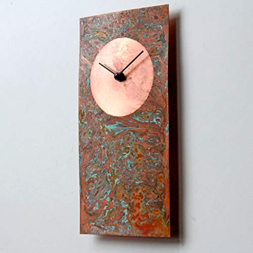 Inthetime 30-Inch Copper Wall Clock Rectangular Large Silent Non-Ticking Unique Handmade - 7Th Wedding Anniversary Gift Idea Rustic Farmhouse Native American Southwest Home Kitchen Art Decor #TOP1
