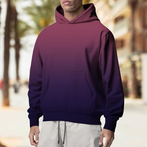 Gradient Hoodies for Men Fashion Hooded Pullover Sweatshirt Casual Fall Shirt Long Sleeve with Pockets2