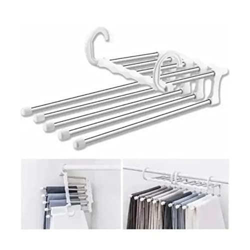 Cabide para Calças Organizador Múltiplo Inox 5 espaços