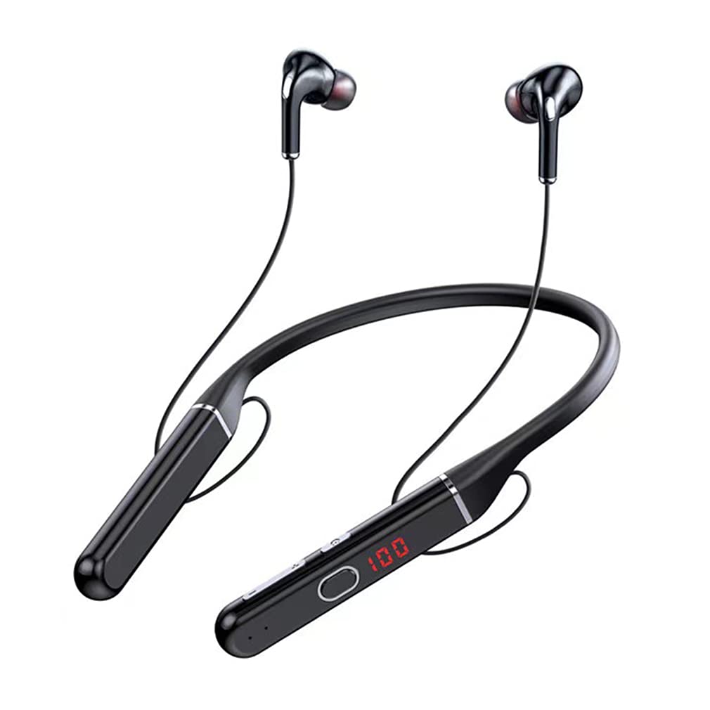 Słuchawki Bluetooth z pałąkiem na kark HIFI bezprzewodowe magnetyczne słuchawki douszne, lekkie słuchawki stereo, sportowy zestaw słuchawkowy z wyświetlaczem poziomu baterii, do biegania,