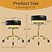 Gold Heavy Duty Rolling Stool - Weight Capacity 400lbs, Designed Metal Outer Ring Protect Leather, Padded Comfort Cushion, 360° Adjustable Stools, Rolling Stools with Wheels for Salon, Massage, Tattoo