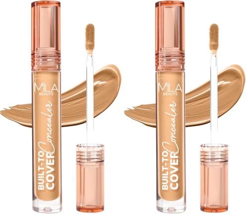 Image of Mila Beaute Built to Cover Liquid Concealer for Women With Spf & Hyaluronic Acid| Full Coverage Matte Finish Concealer for Dark Circles | Easily Blendable & Waterproof Formula| Suitable for Indian Skin Tones - 106Y Golden Sand