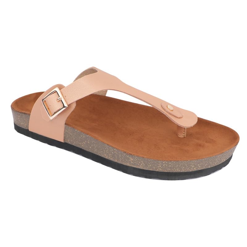 Skora Cork Flat Rose Gold Sandal for Women (B0CHRTRGLX) Amazon Price History, Amazon Price Tracker
