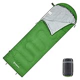 【Ligero y Cómodo】 Hecho con material 100% poliéster, el saco de dormir KingCamp solo pesa 1.4 kg y puede calentar su cuerpo en 3 estaciones. Es resistente al agua y está bien aislado del suelo, protegiéndolo de 7°C a 12°C e incluso de -3°C extremo.