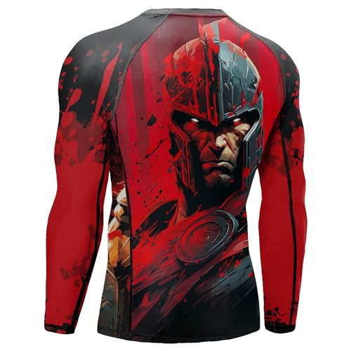 Desantiago Rash Guard for Men BJJ, Activewear Cotton Spandex Compression Shirt Long Sleeve2