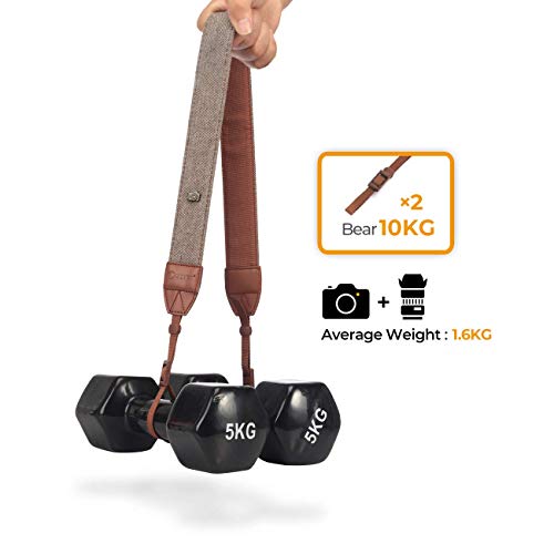Tarion Camera Strap Adjustable Dslr Camera Neck Strap Belt Retro Film Camera Shoulder Strap Vintage Soft Long Rope Universal Cord For Women Men Slr Mirrorless Cameras Simple Black+Brown #TOP3