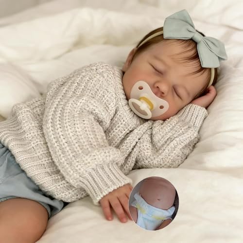 Anano 20 Inch Muñecas De Silicona Cuerpo Completo, Bebes Reborn Cuerpo Vinilo, Reborn Silicona Completo,Bebe Newborn De Silicone Realistas Niña con Accesorios