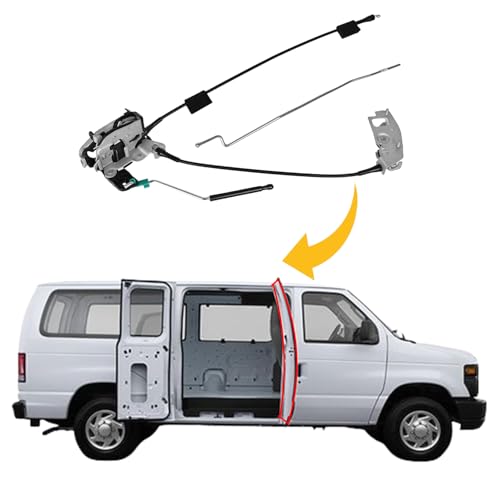 Image of EKLN Door Latch Assembly with Cable & Rod Door Latch Econoline Van Right Side Hinged Cargo Door Compatible with 1992-2019 Ford E150 E250 E350 Replaces OE#8C2Z15264A00B 8C2Z15264A00D
