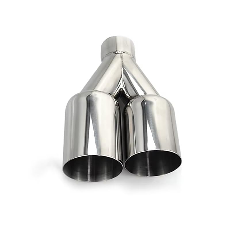 Silencieux d'échappement double embout droit en acier soudage 63mm