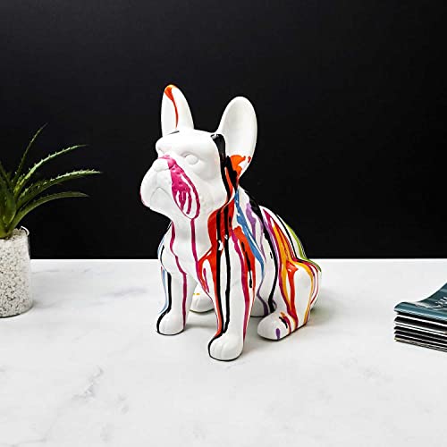 HOME DECO FACTORY Buldog rzeźba ceramiczne szwy 30 cm, wielokolorowe