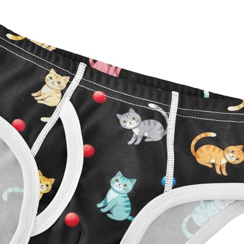 CHIFIGNO Boys Underwear Cute Cat Black Little Boys Briefs Printed Cotton Briefs Underwear4