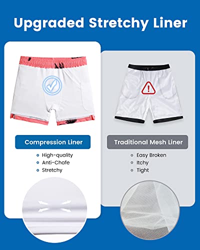 Image of maamgic Mens Swim Trunks with Compression Liner 5 Inch, Quick Dry Bathing Suit with Zipper Pockets, No-Chafing Swim Shorts