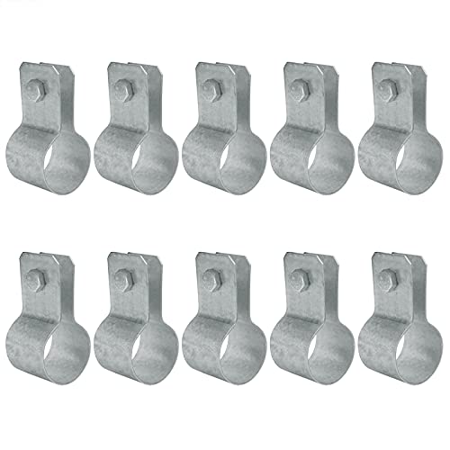 OTTFF 10 Pcs Pipe Straps Brace Bands Fence with Nut & Bolt Fit 1â… in OD Circular Tube, Carbon Steel Q235B Chain Link Tension Bands,1Â½ in width, 1.5 mm Thickness, Greenhouse Gate End Latch Hinge