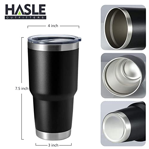 Image of HASLE OUTFITTERS 30oz Stainless Steel Tumbler, Double Wall Vacuum Insulated Travel Mug Tumbler, Durable Insulated Coffee Mug, Gift Box Set (Black, 8)