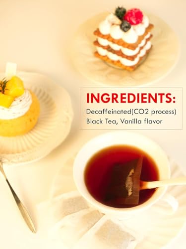 Image of TeeLux Decaf Vanilla Black Tea Bags, Decaffeinated Black Tea Blended with Vanilla, 100 Count