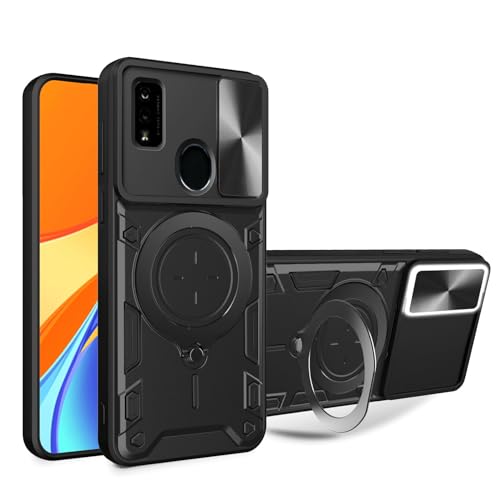 Elubugod Compatible with ZTE Blade V10 Vita Case,with Slide Camera Lens Cover Compatible with ZTE Blade V10 Vita Case Black