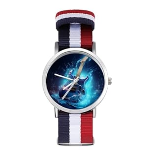 This watch is woven with high-quality nylon material, silver alloy case, adjustable strap design, which can make the watch fit your wrist better. Navy blue, red, and white stitched nylon braided strap, which fits perfectly with the silver case, is fa...