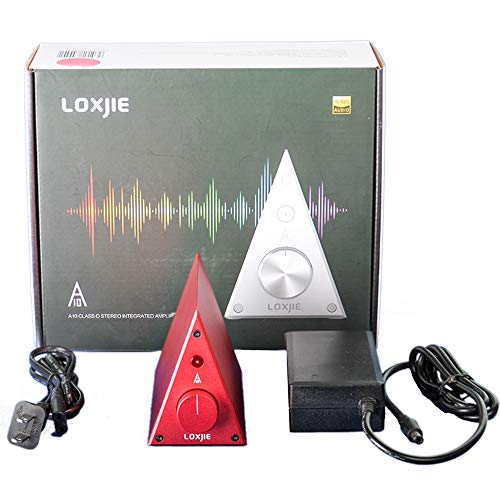 LOXJIE A10 Desktop Stereo Power Amplifier Digital Class-D High-Power Audiophile Level Amp Chip TPA3116 (Red)