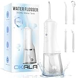 Water Dental Flosser - Portable Cordless Oral Irrigator 300ML, Rechargeable IPX7 Waterproof Irrigation Cleaner for Teeth Cleaning & Flossing, Travel & Home Use