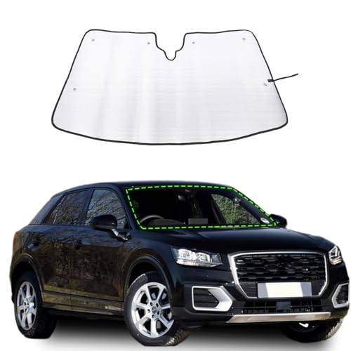 アウディ Q2 2016年〜現行に対応 サンシェード 車 フロントガラス 日よけ フロントサンシェード カーシェード 遮光断熱 車中泊 紫外線 UVカット コンパクト収納 内装パーツ カー用品 車用 アクセサリー 車種専用設計