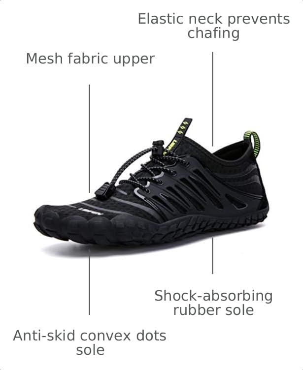 Image of UBFEN Water Shoes for Men Women Quick Dry Swim Aqua Socks | Lightweight Barefoot-style Fit, Rubber Sole, Hiking, Fishing, Kayaking, Beach, Pool, Boating, Diving And Water-to-land Wear