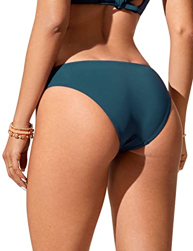Image of CRZ YOGA Low Waisted Bikini Bottoms | Mid Cut Leg, Medium Bum Coverage, Full Lining, Swim, Bathing Suit Briefs for Women
