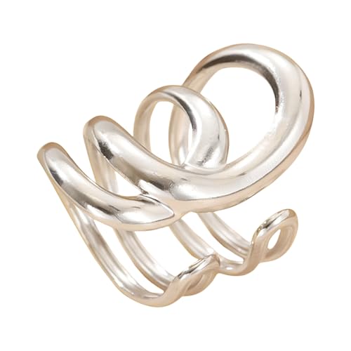 [�C���X�N] Irregular Line Rings Hollow Elegant Abstract Suitable for Fashion Youthful Women Daily and Party Use Everyday Wear Jewelr