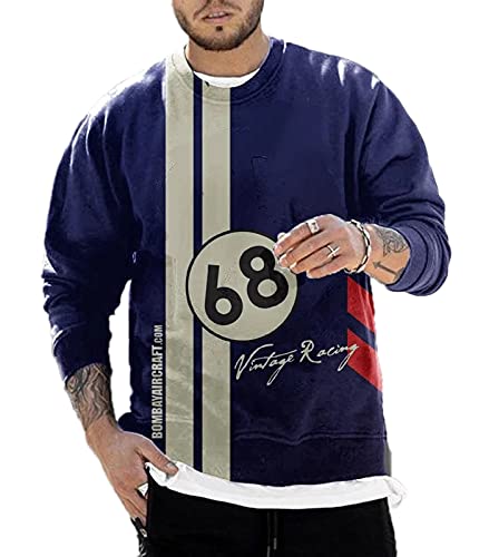 YAODAMAI Chandail d'impression numérique 3D pour Hommes, Pull décontracté à Manches Longues et col Rond Cover