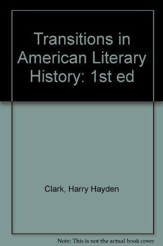 Transitions in American Literary History: 1st ed B0030WP6NG Book Cover