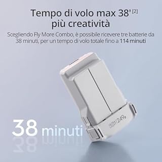 DJI Mini 3 Fly More Combo (DJI RC)–Mini drone con fotocamera leggero, stabilizzatore a 3 assi, video 4K HDR, 3 batterie per 114 minuti di autonomia, riprese verticali, trasmissione video fino a 10 km