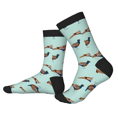 Pheasant High Ankle Crew Socks Casual Mid Calf Dress Socks Long Tube Socks For Men Women2