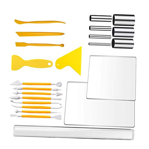 Veemoon Clay Cutters Set 23pcs Clay Tools Roller for DIY Sculpting and Modeling