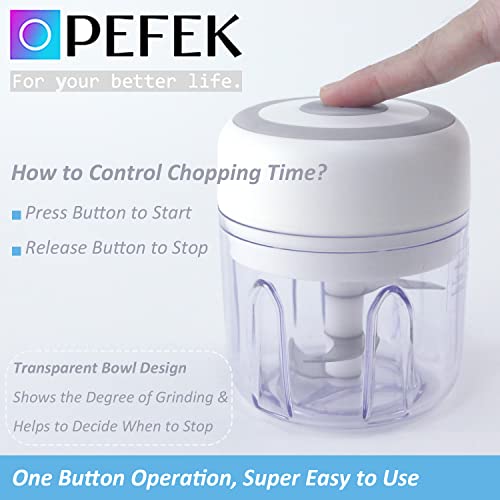 Pefek 3.5-Inch Electric Herb Grinder For Dry Fresh Herbs & Spices, Mini Garlic Food Processor, Vegetable Chopper, Onion Cutter Crusher Masher Blender Press Grater For Ginger, Chili, Meat (8.5Oz) #TOP4
