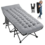Palawano Feldbett Klappbar – Extra Breites 190 × 71 cm Klappbett Campingbett, Feldbett mit Matratze für Camping, Reise (Grau)