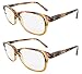Produktbild LIANDU 2er-Pack Mode Damen Lesebrille Federscharniere Lesebrille Bunte Leser für Frauen Modell HR3007 (Braun) +3.0