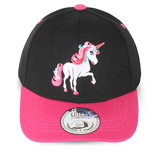 JOHNNY CHICOS NY New York süße Unisex Schwester Bruder Kindercap Smile Tiger Adler Prince Kinder Cap Snapback und Mütze ca. 49-58cm Kopfumfang (One Size, Curved-Black-Pink-UCorn)