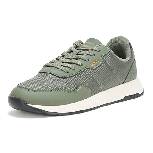 Image of BOSS Men's Leather Mix Low Top Sneaker | Casual Shoes