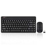 Perixx PERIDUO-609B Wireless Mini Keyboard and Mouse Set - Black - US English Layout (11586)